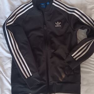 Classic Adidas Track Jacket with White Stripes